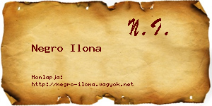 Negro Ilona névjegykártya
